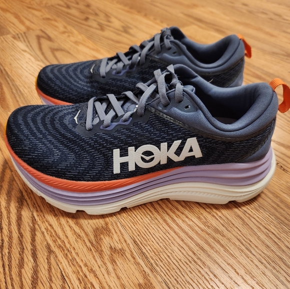 HOKA Blue and Orange Running Shoes - Picture 1 of 6